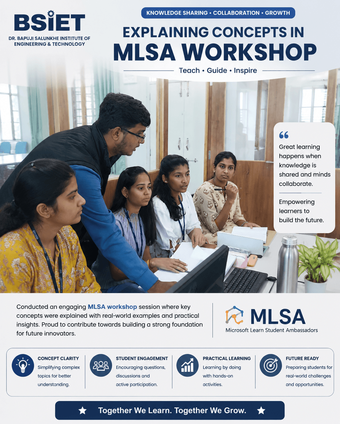 Workshop moments from the student developer journey